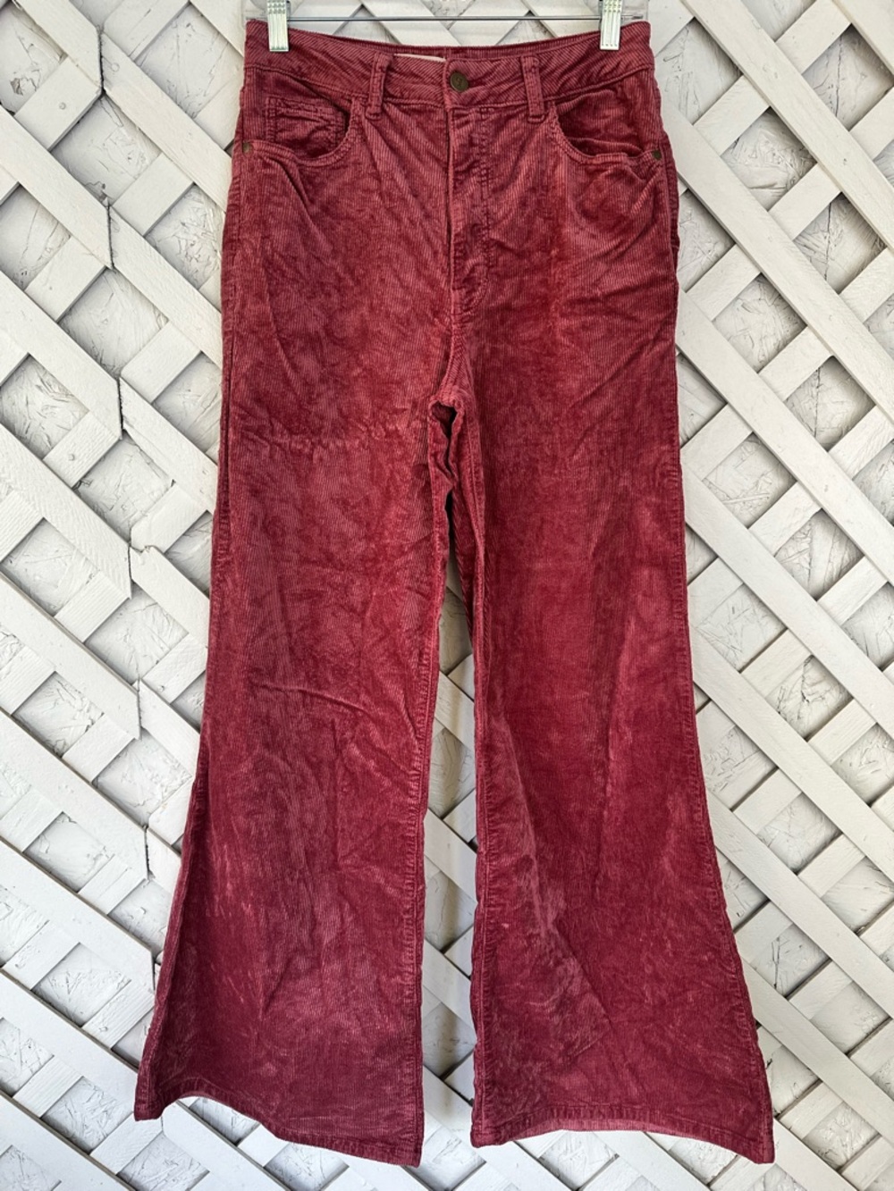 Pilcro Rose Corduroy Flared Pants High Rise Sz 28